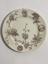 RARE Antique Oriental DUNN BENNETT & Co CHARGER Plate Brown TransferWare England