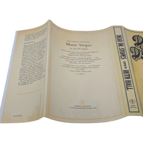 SIGNED Dear Dr Stopes RUTH HALL Sex in the 1920s FIRST EDITION 1978 Letters - Picture 3 of 13