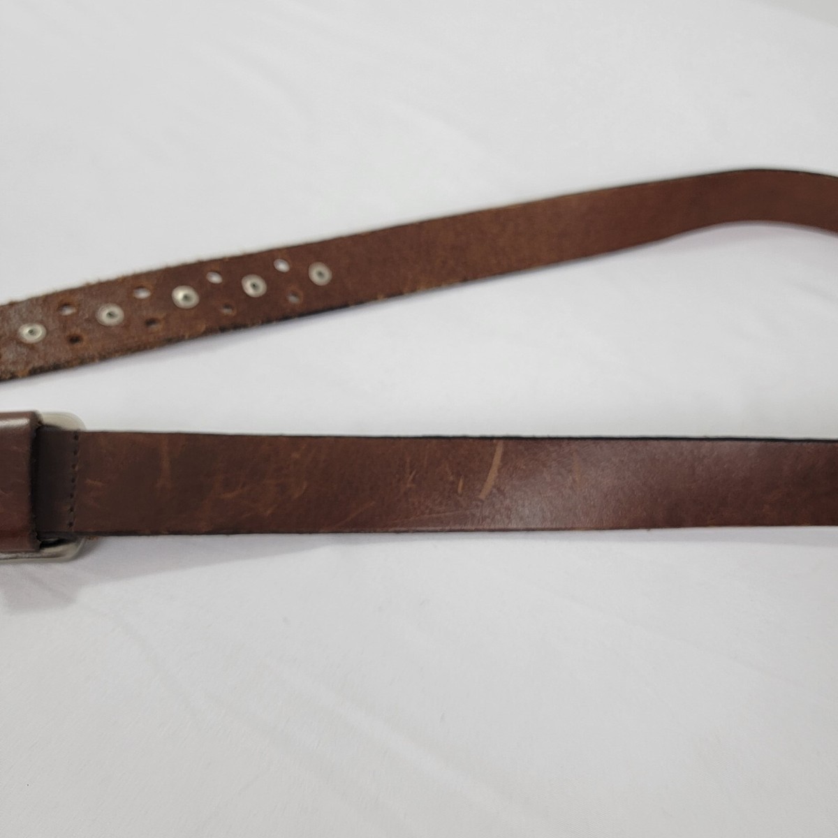 Crew Brown Leather Belt Made in England Size S Solid Brass Buckle Leather Belt With Square Brass Buckle For Men | J.Crew main image 2