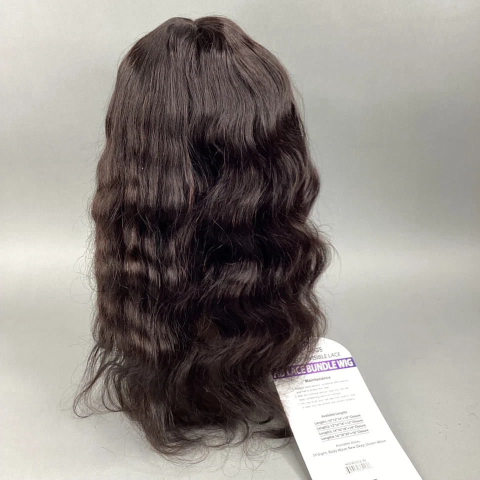 HD Lace Front Wig Body Wave Natural Black 14”-18” 100% Unprocessed Human Hair - Image 4 of 4