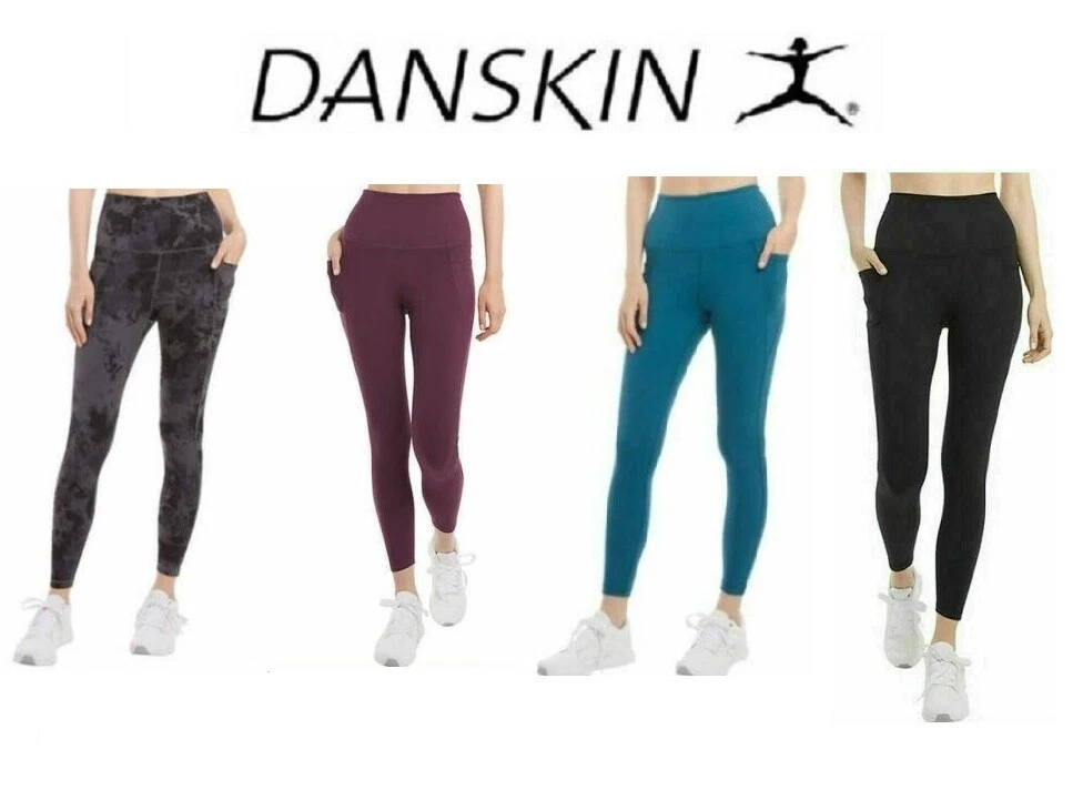 Danskin Womens Soft Brushed Fabric Ultra High Rise Leggings, Size-S-BLACK  SALT