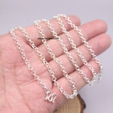 Genuine 999 Fine Silver Necklace 3.5mm Rolo Link Chain 21.6INCH 13-14g    999
