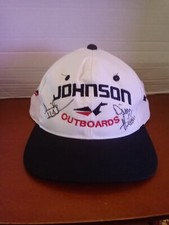 VINTAGE JOHNSON OUTBOARDS FISHING BOAT HAT signed