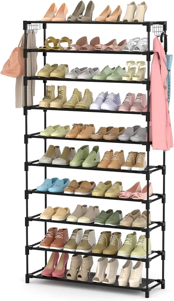 Vicye Schuhregal 10 Ebenen, Schuhschrank Metall FüR 50 Paar Schuhe, Schuhorganiz-image