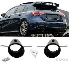 Sport Auspuffblenden SET schwarz passt f&uuml;r Mercedes W177 Hatchback nicht A35 AMG