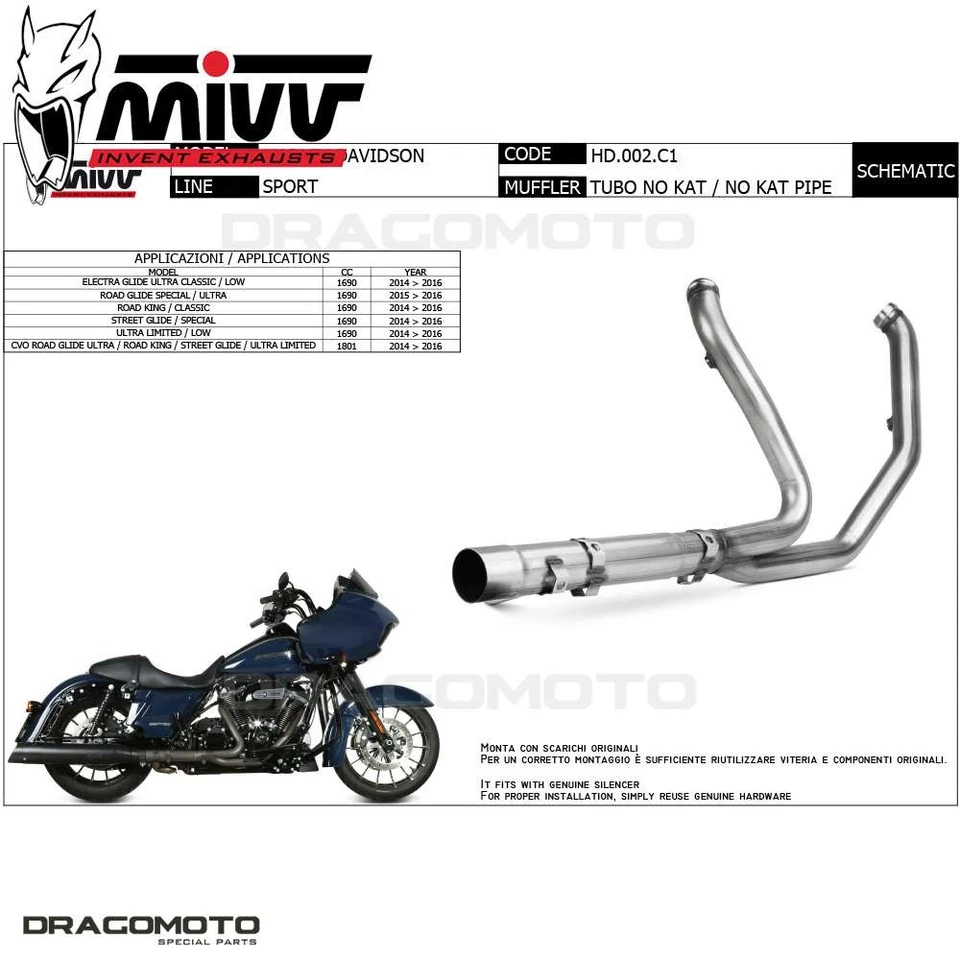 Manifold header HARLEY DAVIDSON ULTRA LIMITED / LOW 2016 MIVV - RC — 第 3/3 张图片