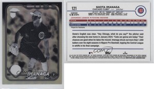 2024 Topps Chrome Negative Refractor Shota Imanaga #121 Rookie RC
