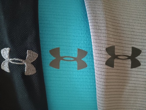 Lot of 3 UNDER ARMOUR Polo Golf Shirt Men's XL Black Gray & Blue
