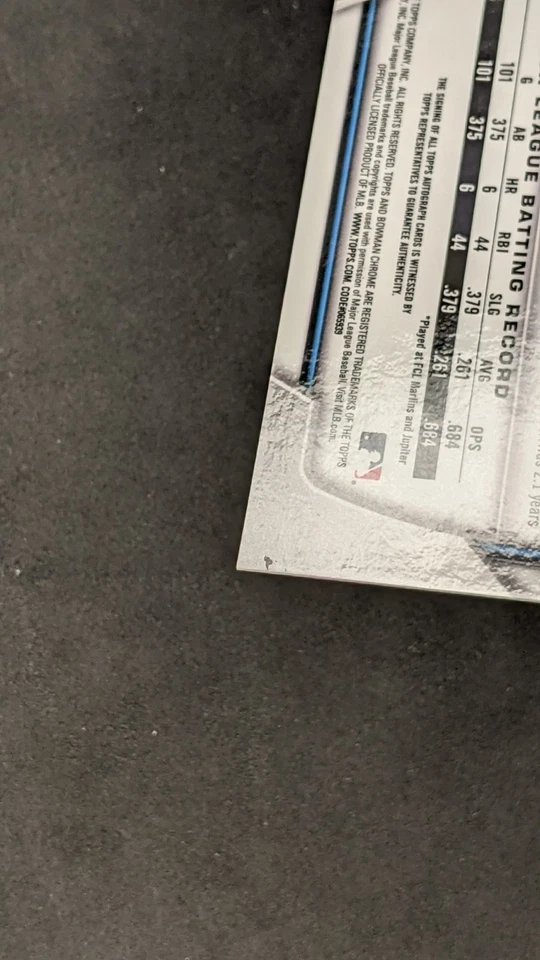 JAVIER SANOJA 2023 1st Bowman Chrome Auto True Gold Refractor /50 Marlins *Pics - Image 3 of 4