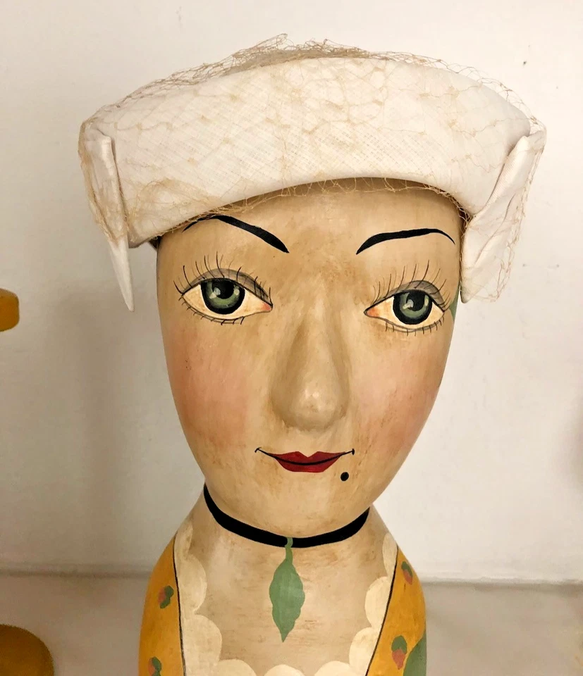 Женская винтажная шляпа с вуалью 1950-х церковь, коктейль, дерби шляпа. Белый - Изображение 3 из 4