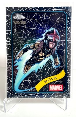 2025 Topps Chrome Marvel Nova Spider Web Refractor Card Limited to 399