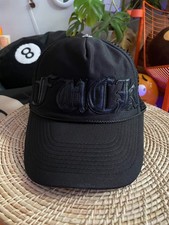 90s old Chrome Hearts Trucker Hat otto F K Black Leather Patch authentic