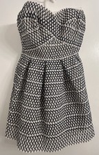 Wow Couture Strapless fit and flare mini dress Navy & white Size Medium