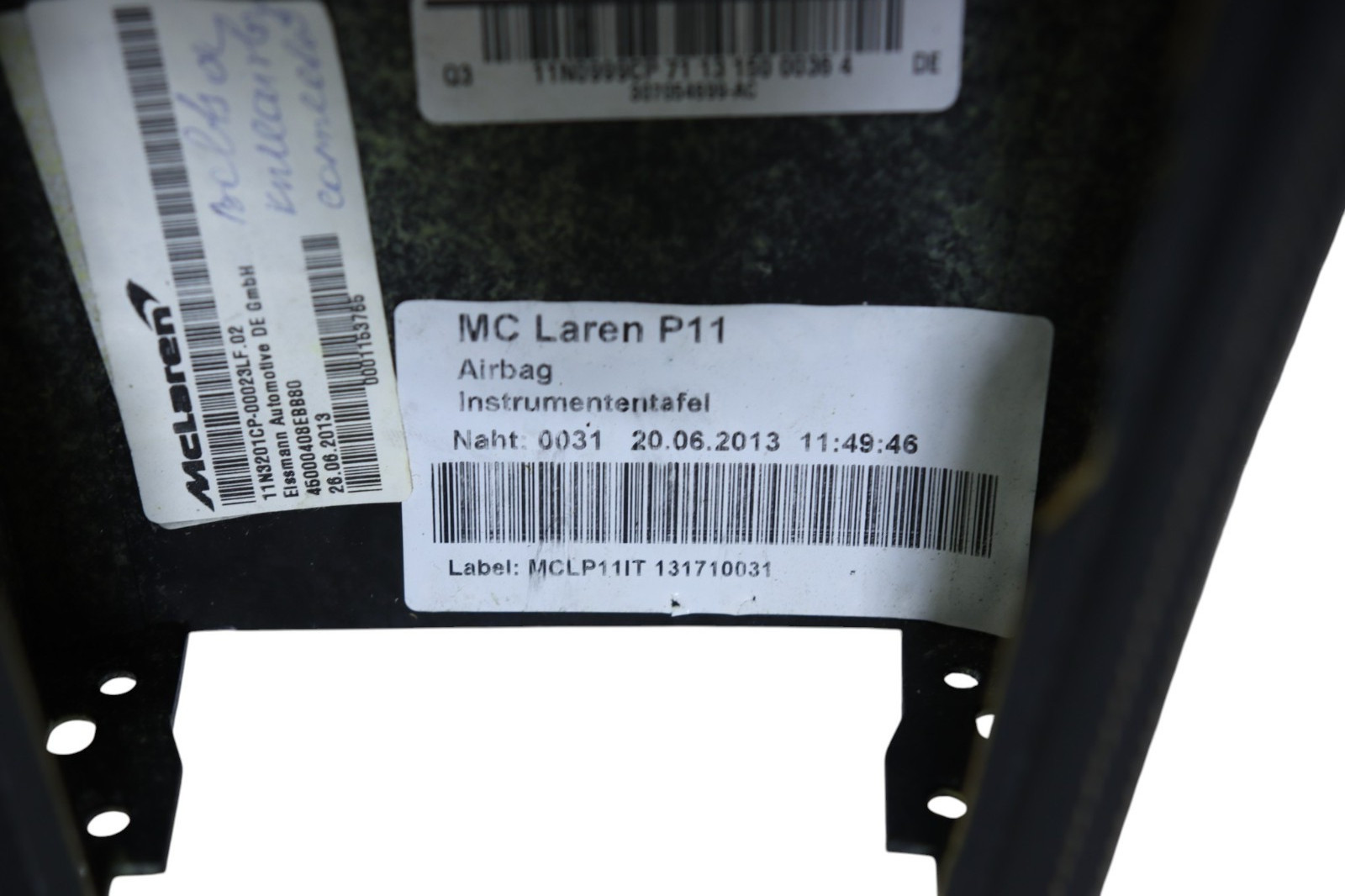 McLaren MP4-12C Front Black Leather Dash Panel 2012 2013 2014 OEM