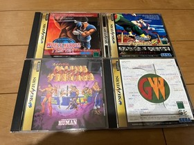 SEGA Saturn Console White Color & Controller with games Japan 0104