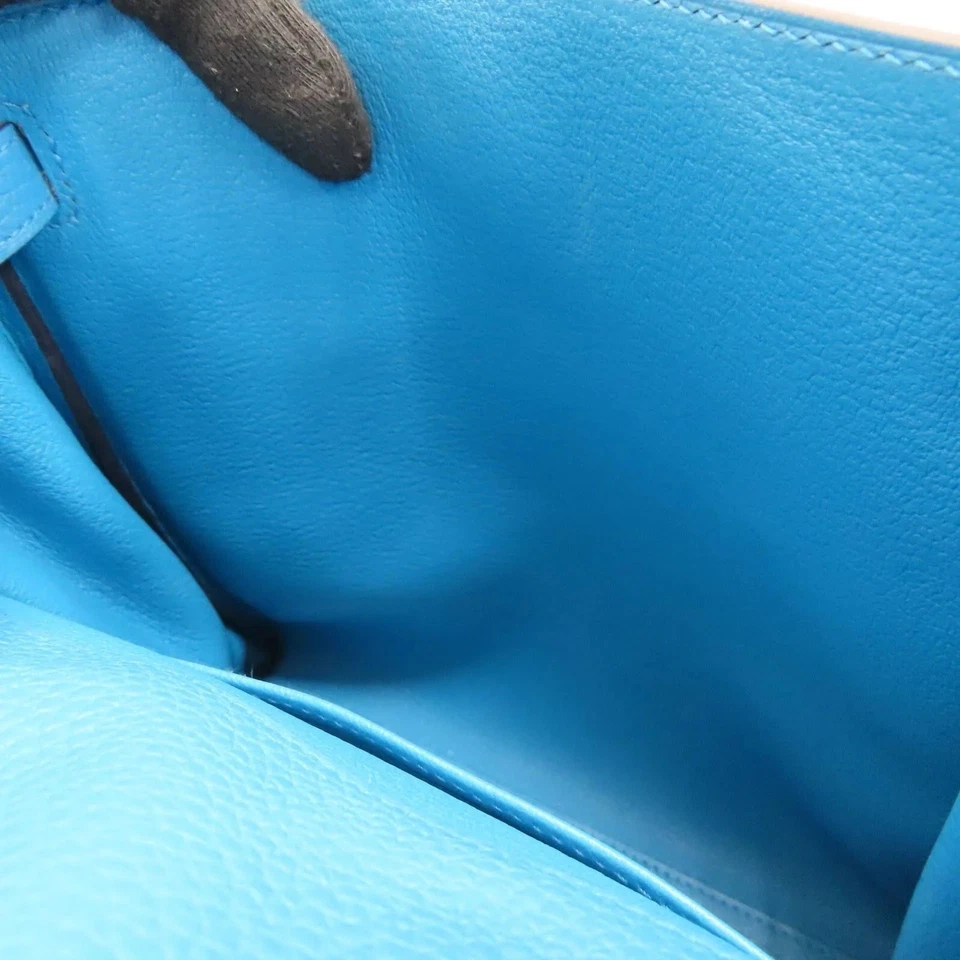 Mochila HERMÈS Kelly Ado de cuero azul Foto 4 de 4