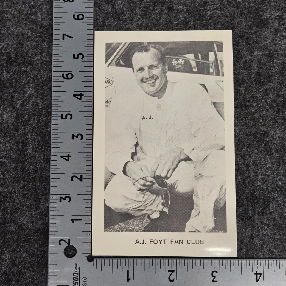 A. J. Foyt Fan Club Postcard Vintage 3x5 - Image 4 of 4