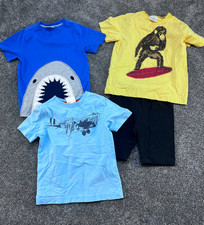 Boys Hanna Andersson Lot 4 pieces-3 t-shirts 1 shorts Size 120 US 6-7