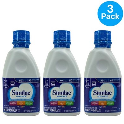 Similac Advance Infant Formula 32 oz Ready to Feed 3 Pack Exp 06/01/2026 New
