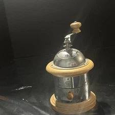 Vintage Starbucks Coffee Grinder - Metal and Wood Manual Hand Crank