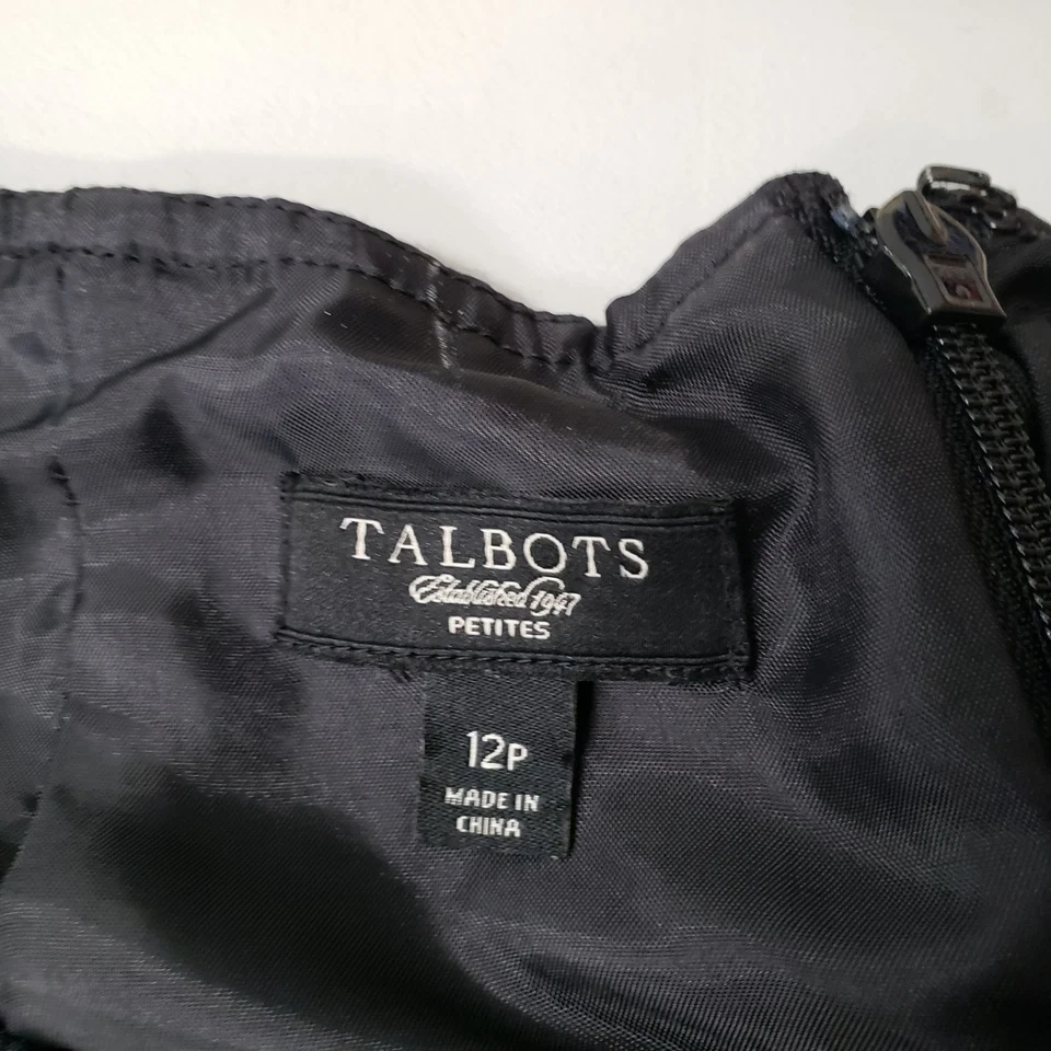 Vestido Vaina Talbots Para Mujer Negro Texturizado Sin Mangas 12P Negocios Informal LBD Foto 4 de 4