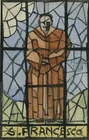 Glass sketch depicting St. Francis.