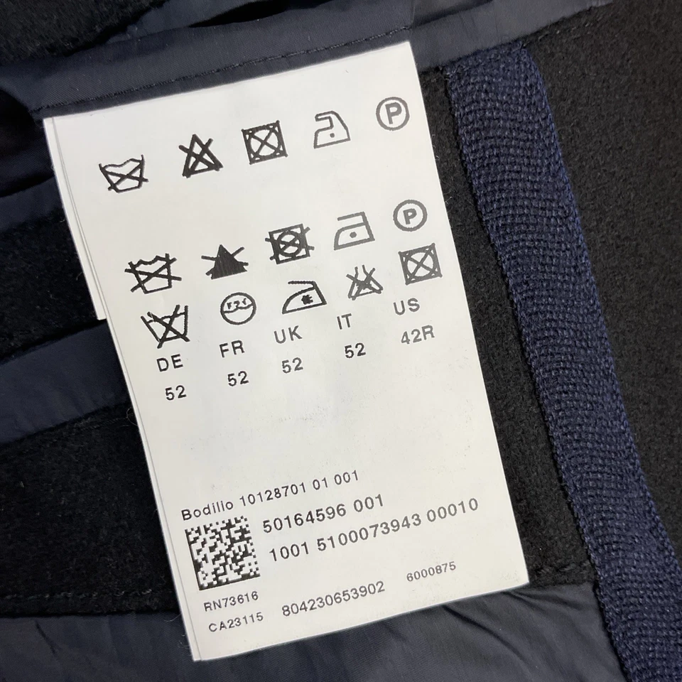 Blazer Hugo Boss Estilo Militar Naranja Tab Mezcla Lana 3 Botones Negro Hombres Talla 42R Foto 4 de 4