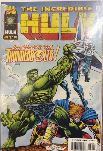 Incredible Hulk #449 Direct NM 🔑 1st App. Thunderbolts (Jan. 1997) Toploader
