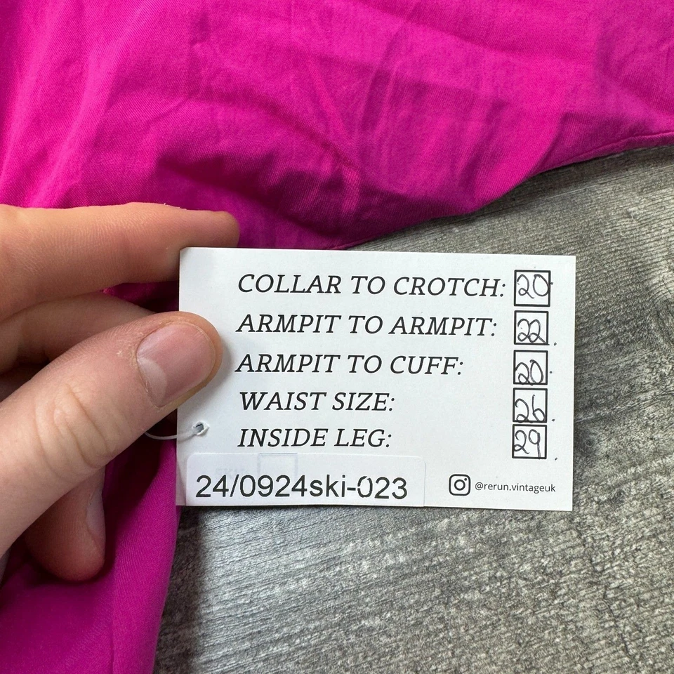 Traje de esquí Fila Magic Line de una pieza años 90 retro traje de nieve con capucha rosa para mujer pequeño Foto 2 de 4