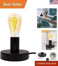 Vintage Industrial Desk Lamp - E26/E27 Ceramic Holder, Touch Control, Small Size