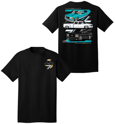 Old Body Style Chevy Trucks Black T-Shirt (Licensed)