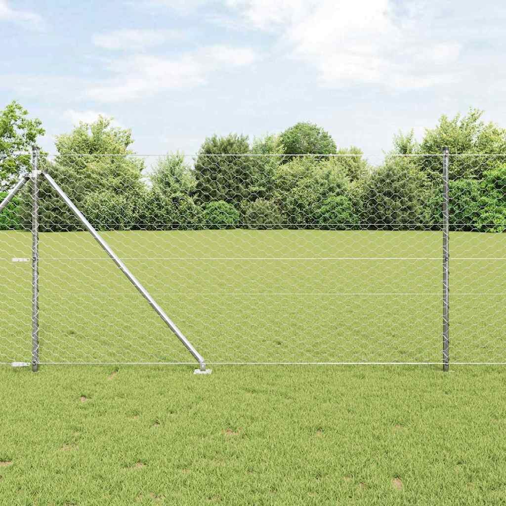 Palo della recinzione Argento 10 x 1 m Acciaio - Alta Resistenza