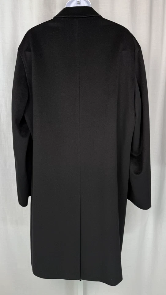 Loro Piana Overcoat Men's 44L Black 100% Wool Trench Storm System Made in Italy - Image 2 of 4