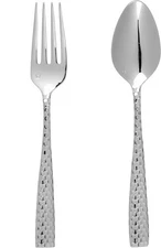 Fortessa Lucca Flatware Set, Hostess Serving Faceted Stainless 