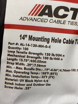 AL-14-120-MH-0-C ADVANCED CABLE TIE 14'' WITH MOUNTING HOLE