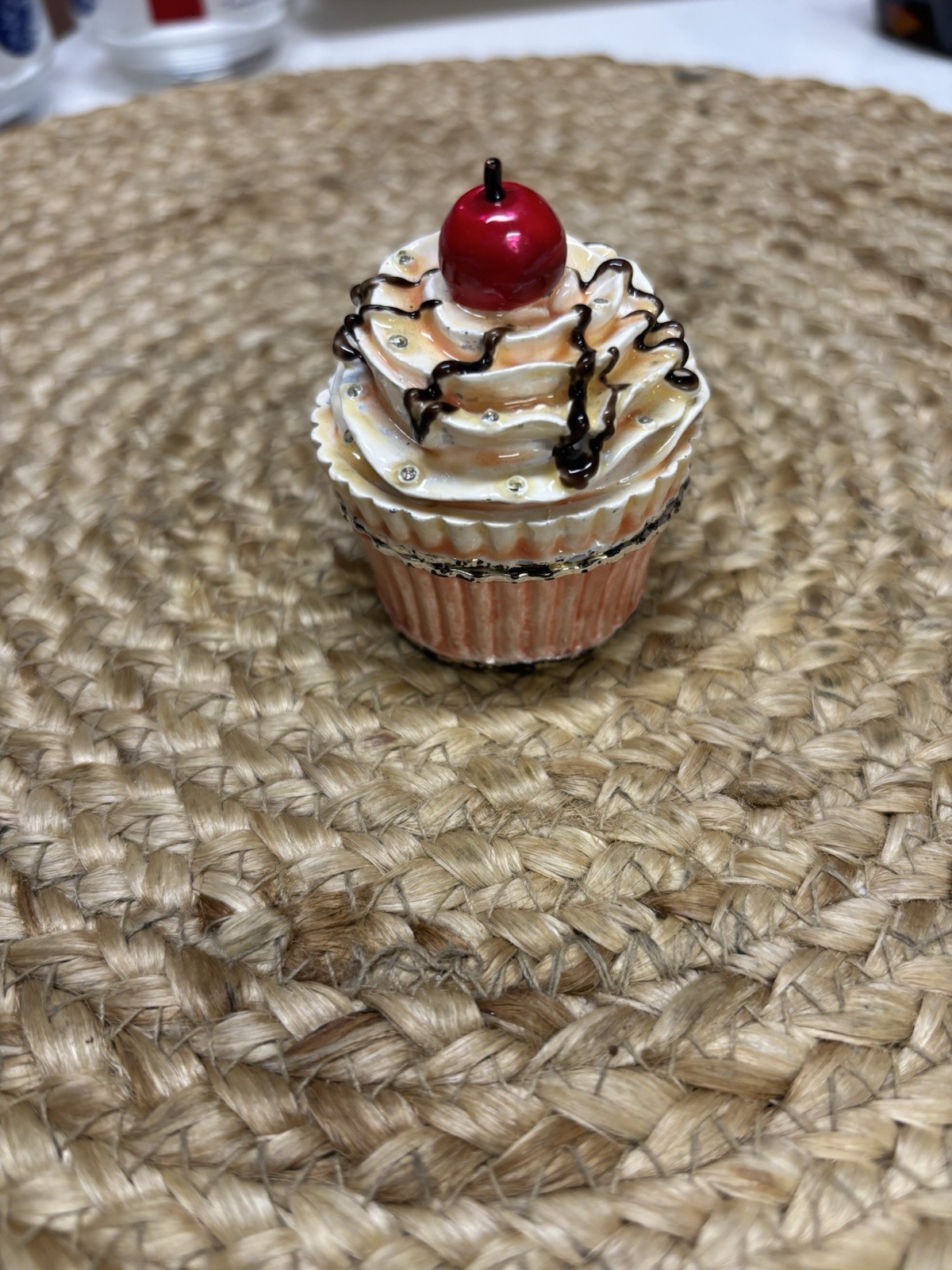 Chel's Bejeweled Cupcake Trinket Box with Cherry On Top-image