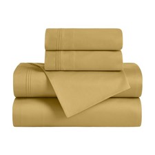 Egyptian Cotton 3 Piece Sheet Set, 650 Thread Count, Modern Design, Sustainab...