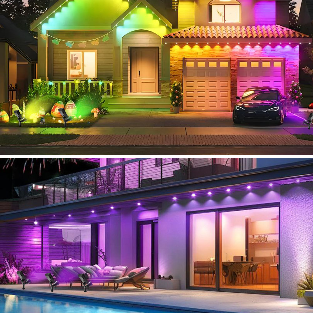 LED Solar Spot Light Outdoor Waterproof Landscape Spotlight Garden Security Lamp