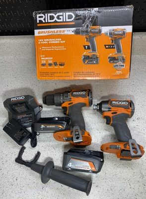 #ad #ad R9208 RIDGID 18V Brushless Cordless 2 Tool Combo Kit with Hammer amp; Impact Drill $125.00