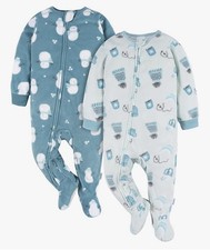 Gerber baby fleece blanket sleep  play pajamas size 18 mos Set of 2 NEW