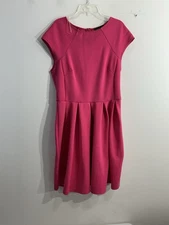 Junior Girls Romeo Juliet Couture Fit & Flare Dress Large Pink Back Zip Pleated