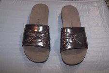 Vionic Bella Slide Women's Comfort Supportive Sandal Size 9.5 Pewter Bow Summer
