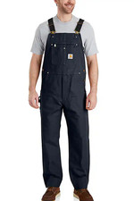 Carhartt Mens R01 Relaxed Fit Navy Blue Cotton Duck Bib Overalls Unlined 46 x 36