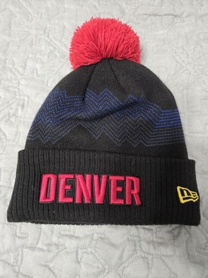 Denver Nuggets New Era 2023-2024 Edition Cuffed Pom Knit Hat Beanie Med/Lar Used