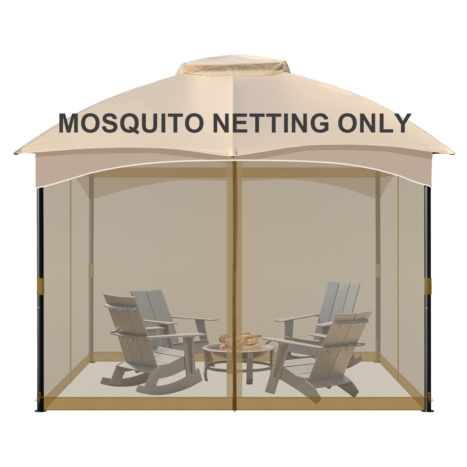 Replacement Mesh Gazebo 12'x12' Outdoor Mosquito Netting Screen 4-Panel Net Only