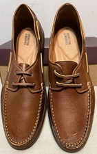 Johnston & Murphy NIB Men's Brannon Two-Eye Tie Sneaker Tan Full Grain Sz 13M