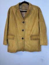 Prada Button-front Suede Jacket In Yellow Size M