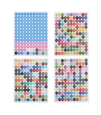 447 Color Number Sticker Set – Square & Round Labels For Diamond Painting, Nail Art & Bead Organization (Includes 1-100 & A-Z)