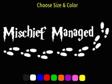 Mischief Managed Marauders Map Vinyl Window Sticker Decal CHOOSE SIZE COLOR