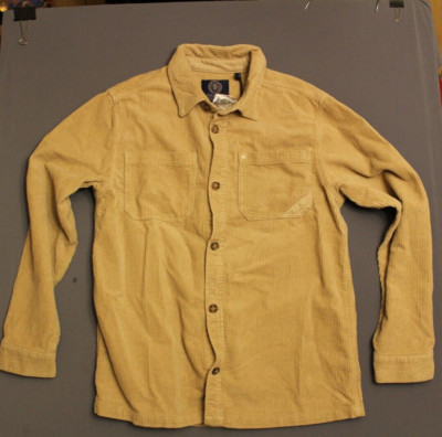 Buffalo David Bitton Shirt Mens L Camel Long Sleeve Corduroy JoSue Shacket